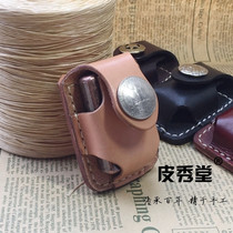 Pi Xiutang zippo lighter first layer cow tanning leather cover Zhibao coin buckle handmade cover