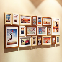 Mies Yaju 18 frame large frame solid wood photo wall Photo wall Photo frame wall extended creative combination