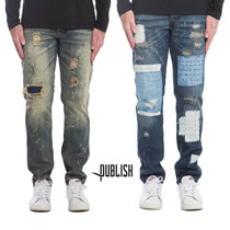 Publish Demin Series Rex Old Snyder Patch Patch Destruction Splashing Ink Jeans Spot