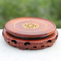 Red sandalwood Red acid branch Purple sand pot vase Buddha Statue round Ruyi base Vase base Red acid branch Red sandalwood base