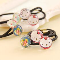 Small flower time gem glass small hair ring rubber band for adults and children are available