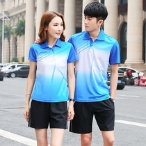 Summer short-sleeved sports suit for men and women lovers running group breathable quick-drying clothes custom logo sportswear