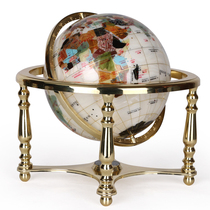 (White Shell) Gem Globe Home Furnishing Office Decoration Feng Shui Opening Housewarming Jewelry Crafts