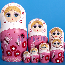 Yakrous hand painted business gift birthday gift basswood brand Russian set doll 7 layers 0703