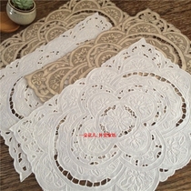 Crafts old stock foreign trade embroidery full work Hand Hollow cotton placemat plate mat plate cushion cover cloth multi-function