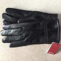 Haining mens leather gloves thickened velvet autumn and winter warm sheepskin gloves ride and drive warm