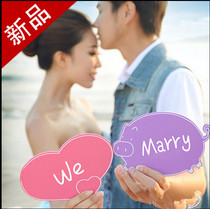 Han Style New Creative Wedding photography Photography Props Lovers take a picture of the card and take the card for the cartoon Little Piggy Handout.