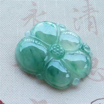 Mingkai jade Jade Myanmar natural A goods Jade pendant Ice species floating flower lotus leaf pendant with certificate