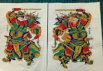 Zhu Xianzhens wooden version of the year painting Baoan Great Six God Qin Qiongde