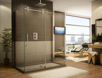  In-Line concentric circle high-end smooth shower room bathroom screen Barn glass shower room hanging rail accessories