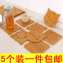 Wooden cartoon insulation mat table mat non-slip pot mat creative cute mat cup mat cup mat bowl mat coaster