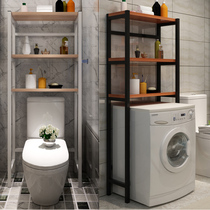 Put the drum washing machine above the shelf balcony floor-to-floor toilet storage shelf creative space shelf
