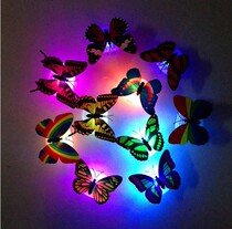 3D double layer solid butterfly wall applid LED night light butterfly luminous small night light bed head Christmas scene arrangement