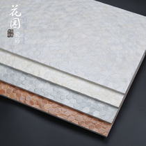 Simple Nordic three-dimensional honeycomb hexagonal cultural fossil background wall tile bathroom balcony non-slip antique brick 300600