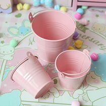 Girl's heart room ornaments tin keg storage box decoration pink cute pen container potted flower pot storage bucket