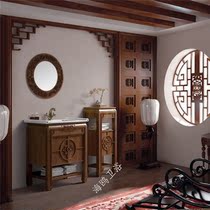 European antique oak Chinese bathroom cabinet classical sanitary ware wash wash basin cabinet Cabinet k-8