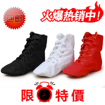 Men and women childrens ballet practice dance red dance shoes jazz dance shoes square dance clothing soft bottom canvas boots