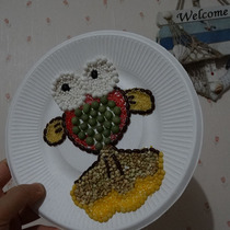 Grain paste painting handmade DIY seed painting grain painting rice painting confused little goldfish stickers