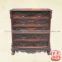 Laos big red sour branch rose chest of drawers raw grinding antique locker locker cochin rosewood drawer