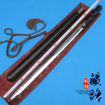  Longquan Tibetan dragon sword Sword spring steel eight-sided ebony fine grinding to strengthen the dark lock one-piece sword without opening the blade