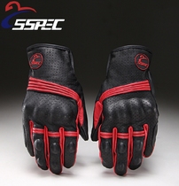 SSPEC spring summer motorcycle riding gloves leather touch screen Knight gloves cowhide motorcycle gloves men and women