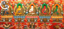 Hand-painted Thangka Nepal Color Tang Five-Fang Sakyamuni Buddha Great Day Tathageri Medicine Buddha Wall Painting Mural