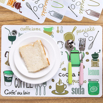 Minimalist Printed Dining Table Mat Insulation Mat Plate Mat Cartoon Tabletop Waterproof Anti-Oil Stain Bowl Mat Western Dining Mat Pan Mat