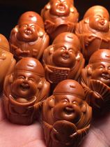 Pure handmade olive nuclear carving hand string Su Gong masters work landlord Wealth God Sanhua old oil nuclear carving color Ruddy