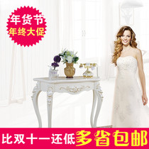European-style entrance table pastoral Ivory White simple wall table Korean porch cabinet semi-round door Hall Hall corridor decoration
