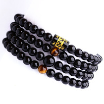 Crystal stalls new male and female couples beaded bracelet artificial obsidian agate bracelets Japanese and Korean ethnic style accessories gifts