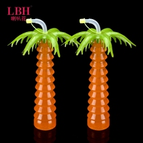 530ml disposable coconut tree pet Cup scenic spot hot selling exotic juice cup cold drink cup creative drink cup 80