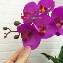 Single purple Phalaenopsis simulation flower living room decorations fake flower silk flower living room decoration flower ornaments dining table potted plants