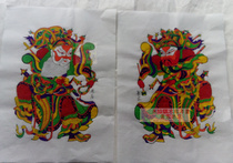 Year Painting) Zhu Xian Zhen Wooden Board Year Painting) Cao Family Old Shop) Pure Handmade Door God Year Painting Line Edition 2800 00 Set