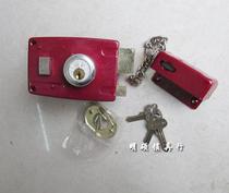 Three-ring plum blossom old burglar-proof door lock door lock iron door lock red square tongue double tongue dark lock 101 lock
