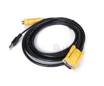 KVM cable yellow head USB full copper KVM switch cable Single head VGA USB for pin 1 2--1 5-3-5M