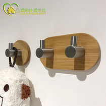 Love home selection simple Nordic natural bamboo wood adhesive hook kitchen bathroom no trace strong sticky hook