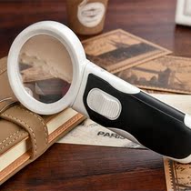HD handheld 25 times with light 60mm magnifying glass reading with LED light elderly reading repair jewelry archaeology