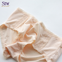 STW womens panties Lace Modal briefs Womens small boxer shorts mid-waist sexy comfortable breathable