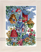 Cross-stitch electronic picture redrawing source file-DIM-7875 Birdhouse Birds Nest