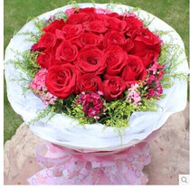  Tanabata Flowers Valentines Day Buy Flowers 21 Red Roses with bouquet Shanghai florist wedding flowers