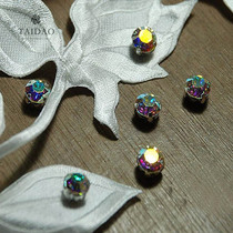 Rhinestone flash Diamond DIY handmade jewelry beaded material 1028 round pointed drill hand seam drill 8MM color drill