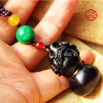 Key pendant Ebony keychain hanging waist chain hand-carved gourd male lady high-grade