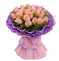 Pink rose 19 bouquets Shanghai flower shop Jingan Huangpu Changshou Road Shaanxi North Road Flowers Shanghai Send Flowers