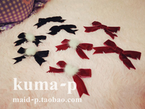 (Small Pの Jewelry) Exclusive Handmade New Years Style Mink Ball Flocking Bow (Two Colors) Large Single
