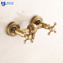 European antique all copper cold and hot water washing machine faucet into the wall Siemens Samsung Haier 4 points 6 points General