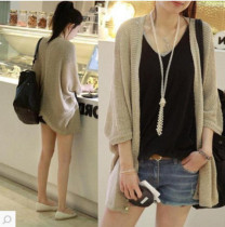  Hong Kong womens fashion brand 2021 spring and autumn cardigan knitwear bat shirt air conditioning shirt Shawl hollow sweater jacket