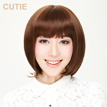 Jie drip girl wig handsome bobo head wig female Qi bangs sweet cute simulation fake straight hair