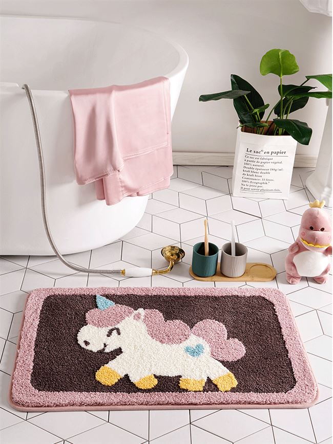 Non-slip mat Bathroom carpet Pink bathroom absorbent mat doormat Bedroom door Bathroom door mat Household