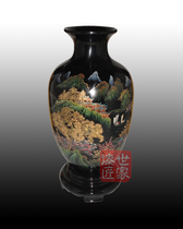 Fuzhou Sanbaos Fuzhou Tyre Peeling Lacquer of Hemp Cloth Embryo with Traditional Crafts Gift country Painting Landscape Vase N3