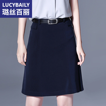 Lusi Belle Black Skirt Womens A- line dress Professional Womens Skirt 2021 Spring and Autumn New Temperament Short Skirt